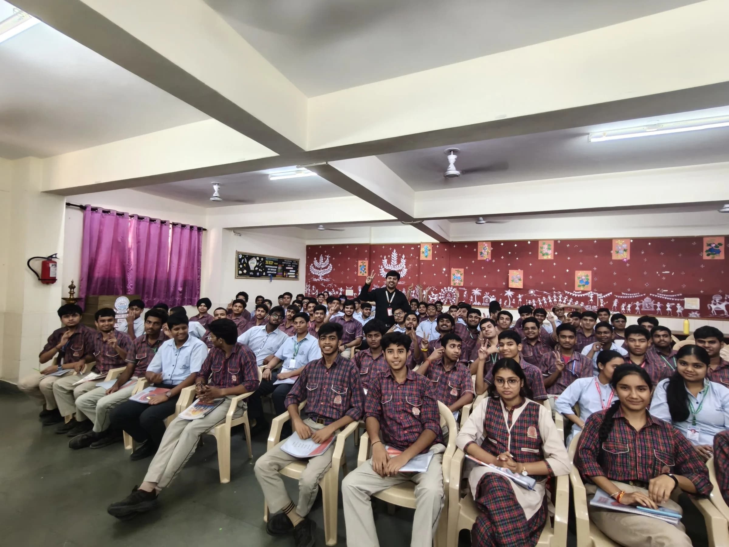 Students at A.G. D.A.V. Centenary Public School attending an AI robotics and core electronics workshop by Robotic Sir photo 1