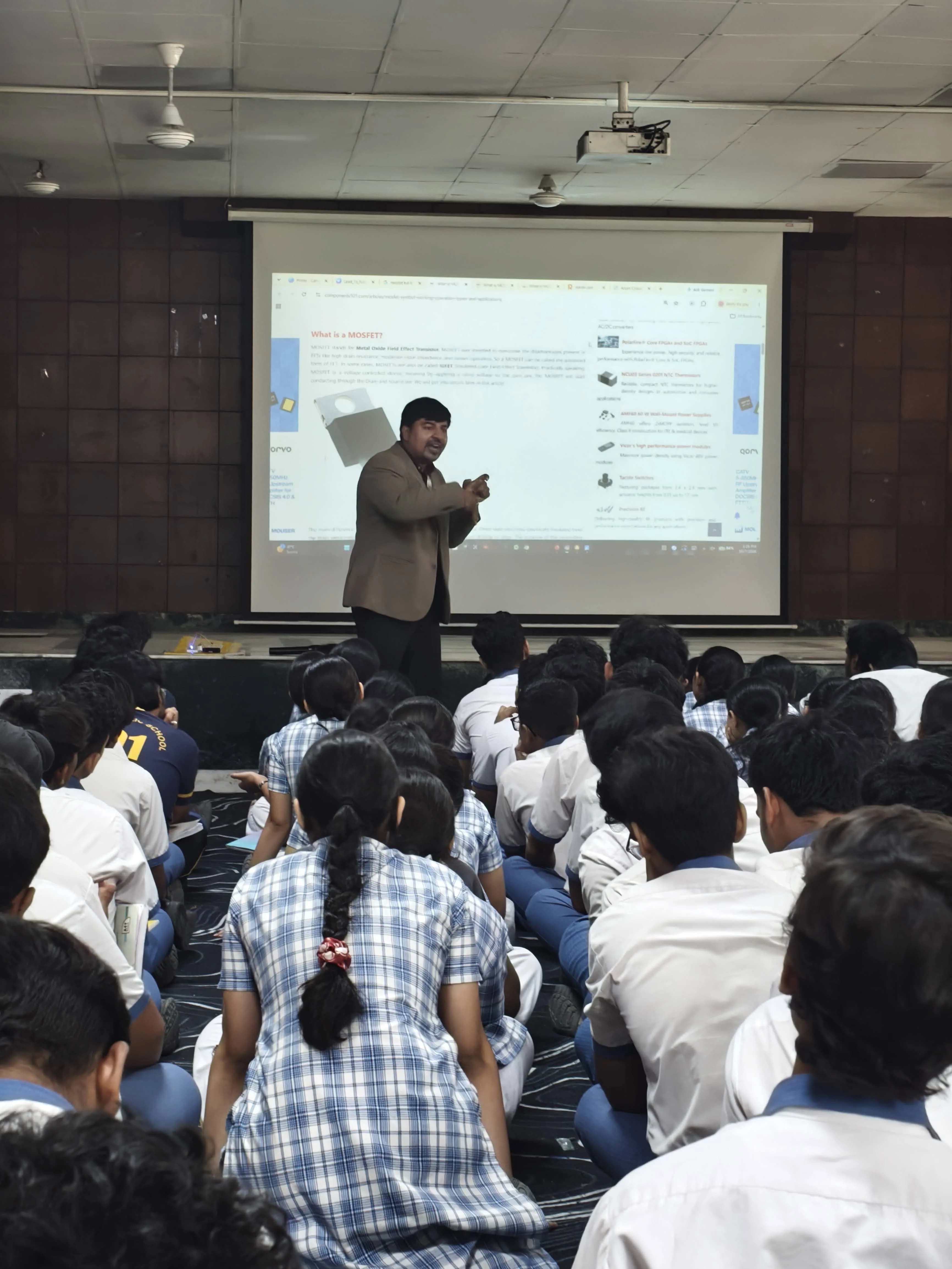 Students attending a practical data, AI, semiconductor and core electronics workshop at Lions Public School. photo 2