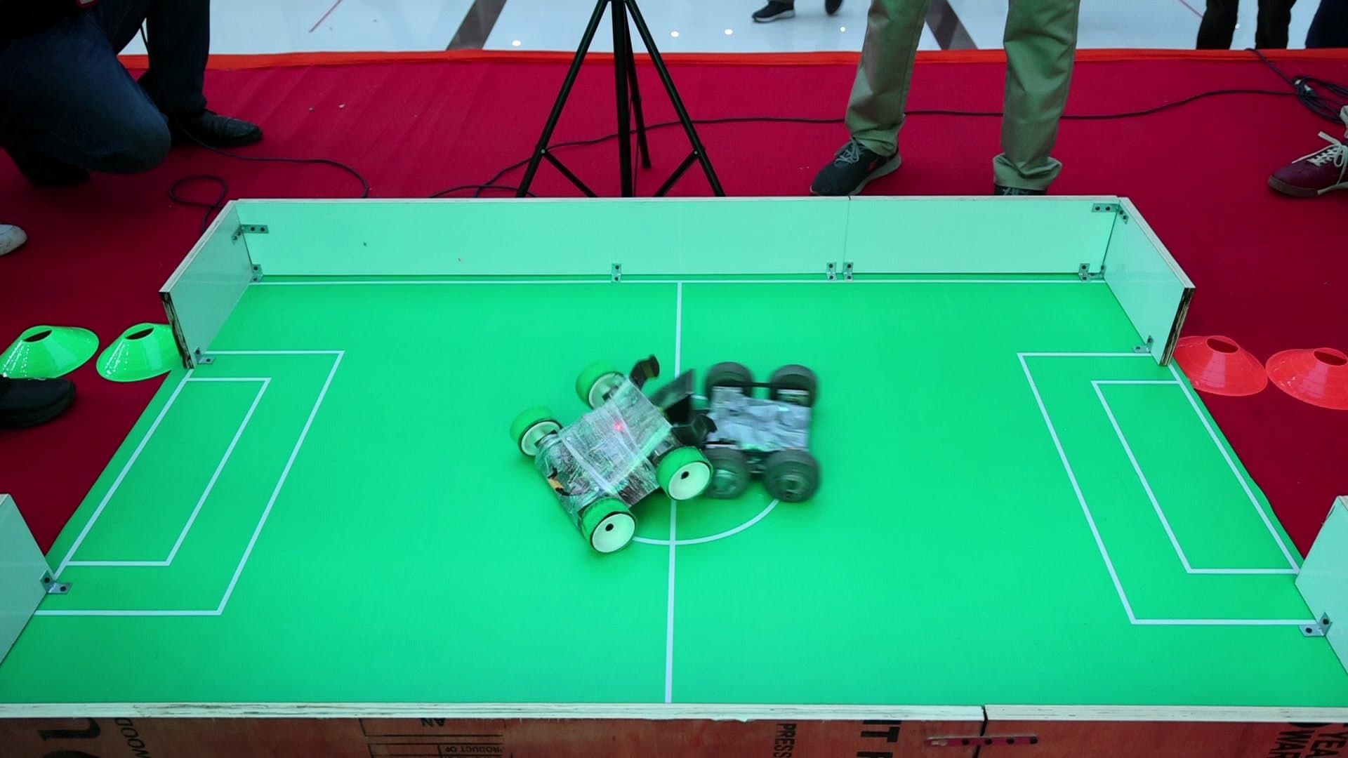 Students competing with self-built soccer robots at Robo Goal India 2026 in Noida photo 2