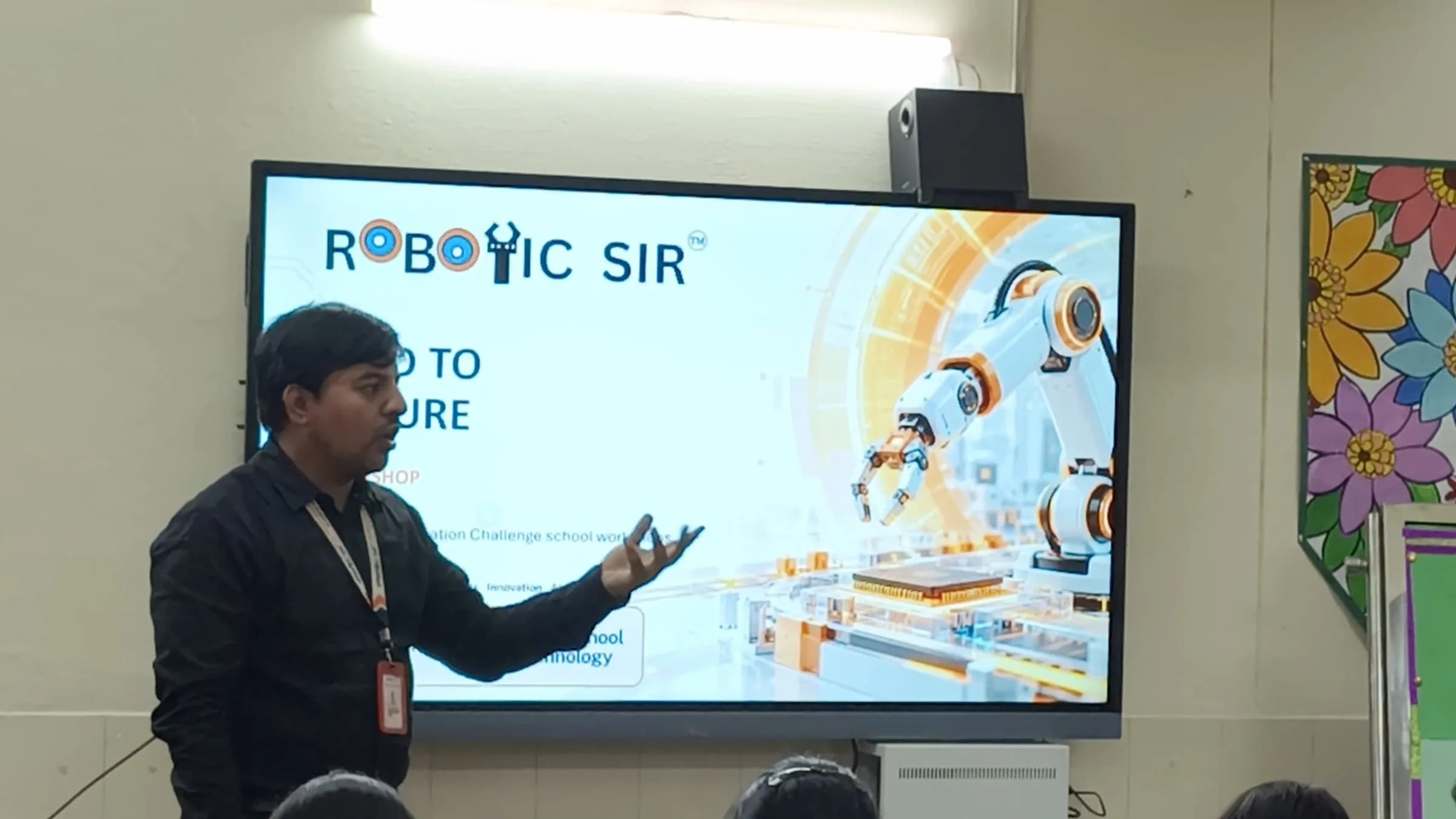 Students at A.G. D.A.V. Centenary Public School attending an AI robotics and core electronics workshop by Robotic Sir photo 4