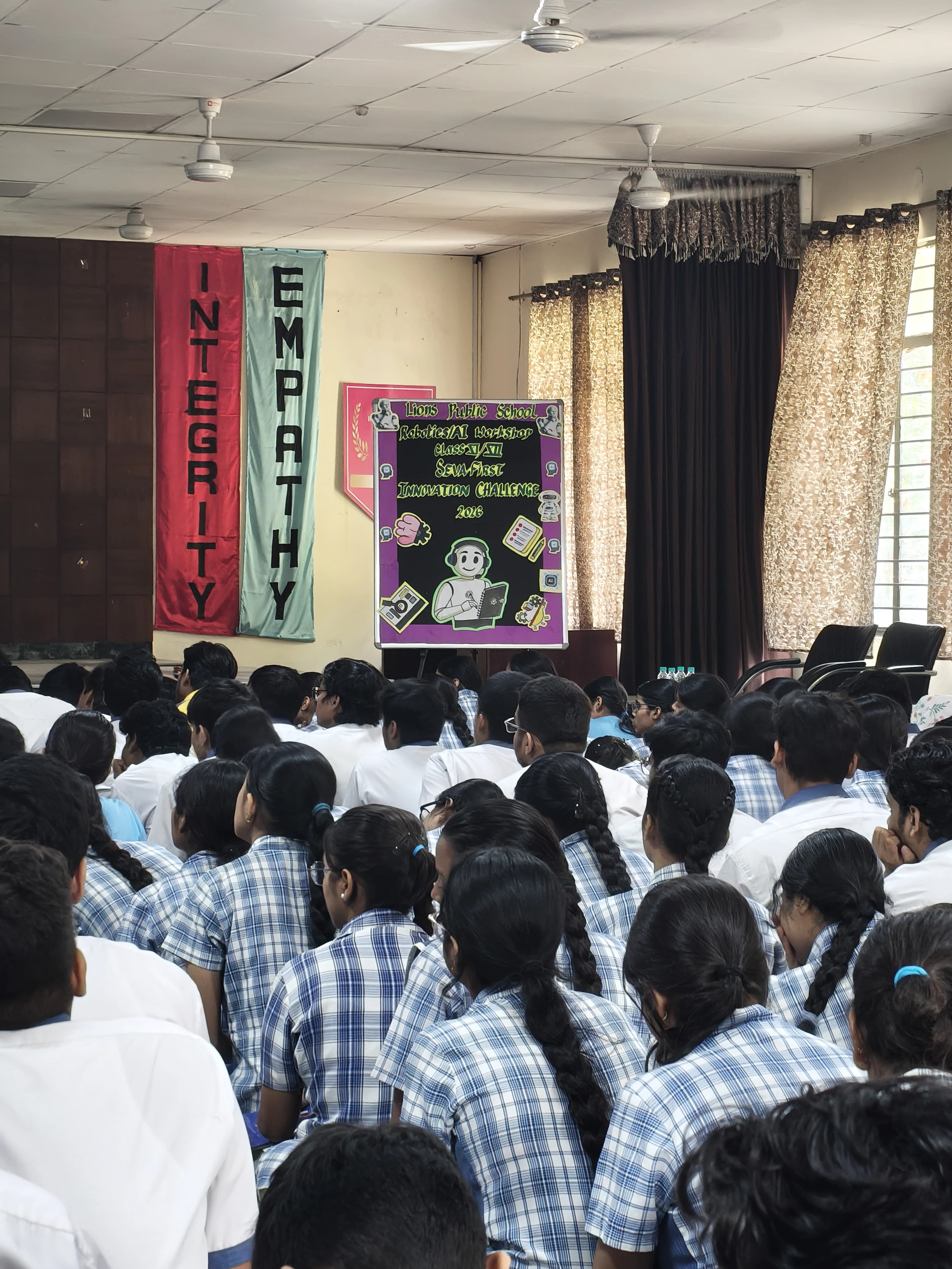 Students attending a practical data, AI, semiconductor and core electronics workshop at Lions Public School. photo 6