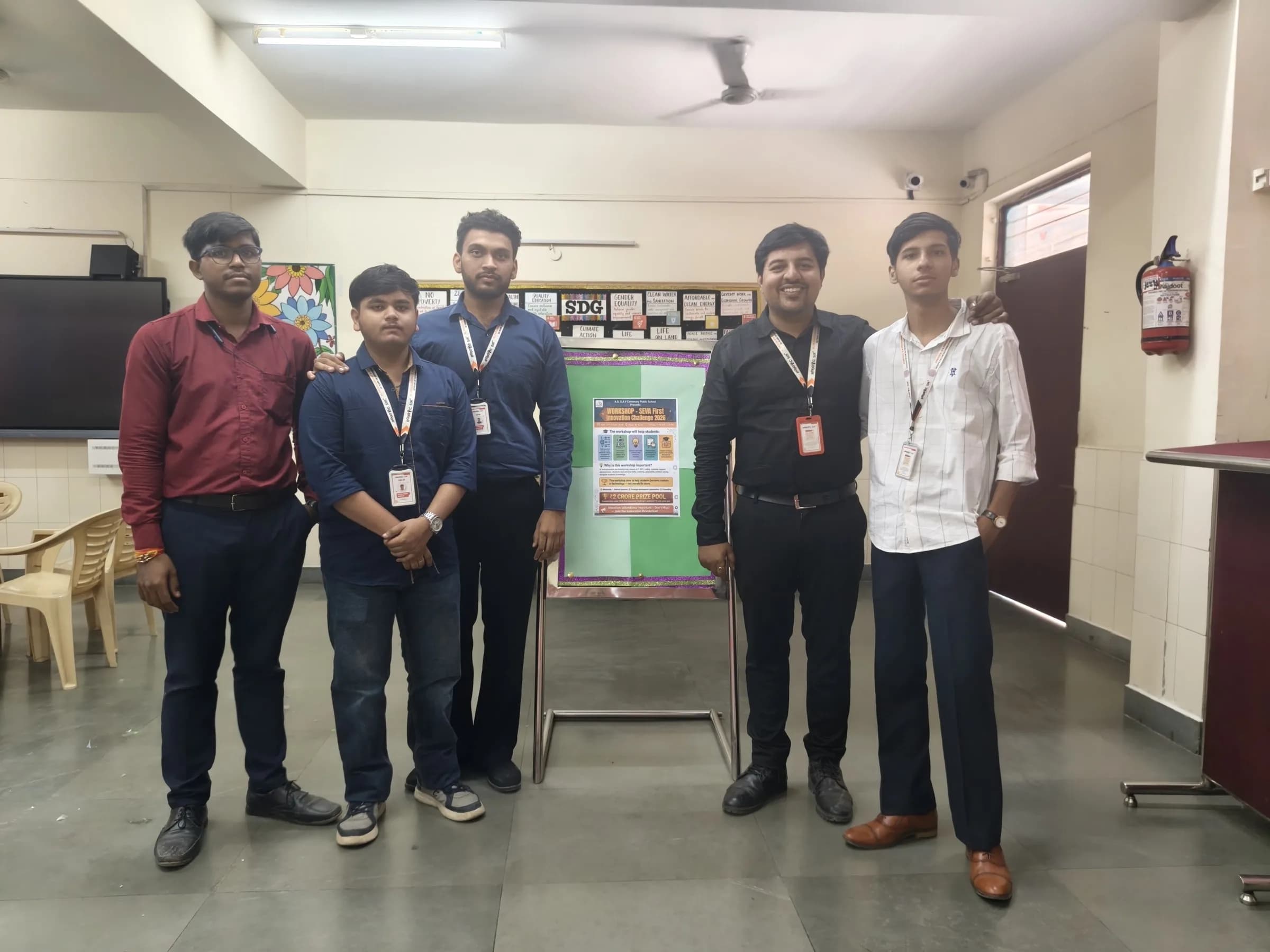 Students at A.G. D.A.V. Centenary Public School attending an AI robotics and core electronics workshop by Robotic Sir photo 6