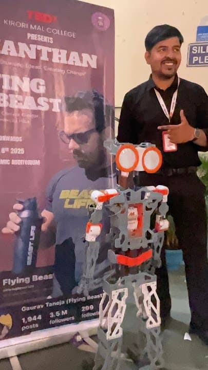 Robotic Sir humanoid robot presentation at TEDx Kirori Mal College University of Delhi