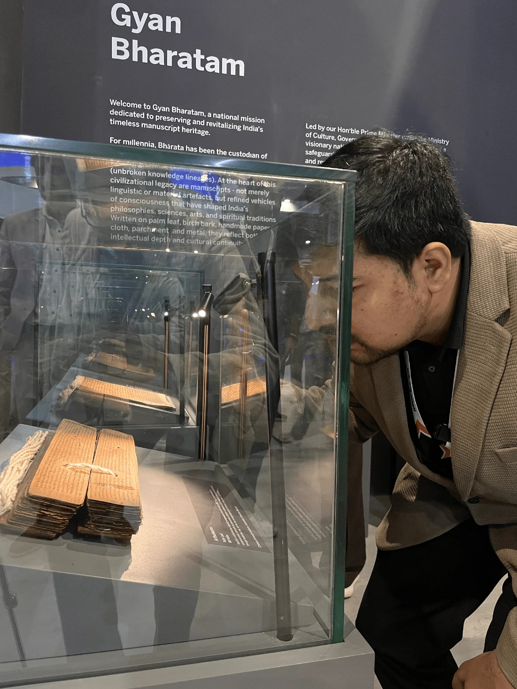 Piyush Bafna Jain presenting Elementorium at the India AI Impact Summit 2026, Bharat Mandapam, New Delhi