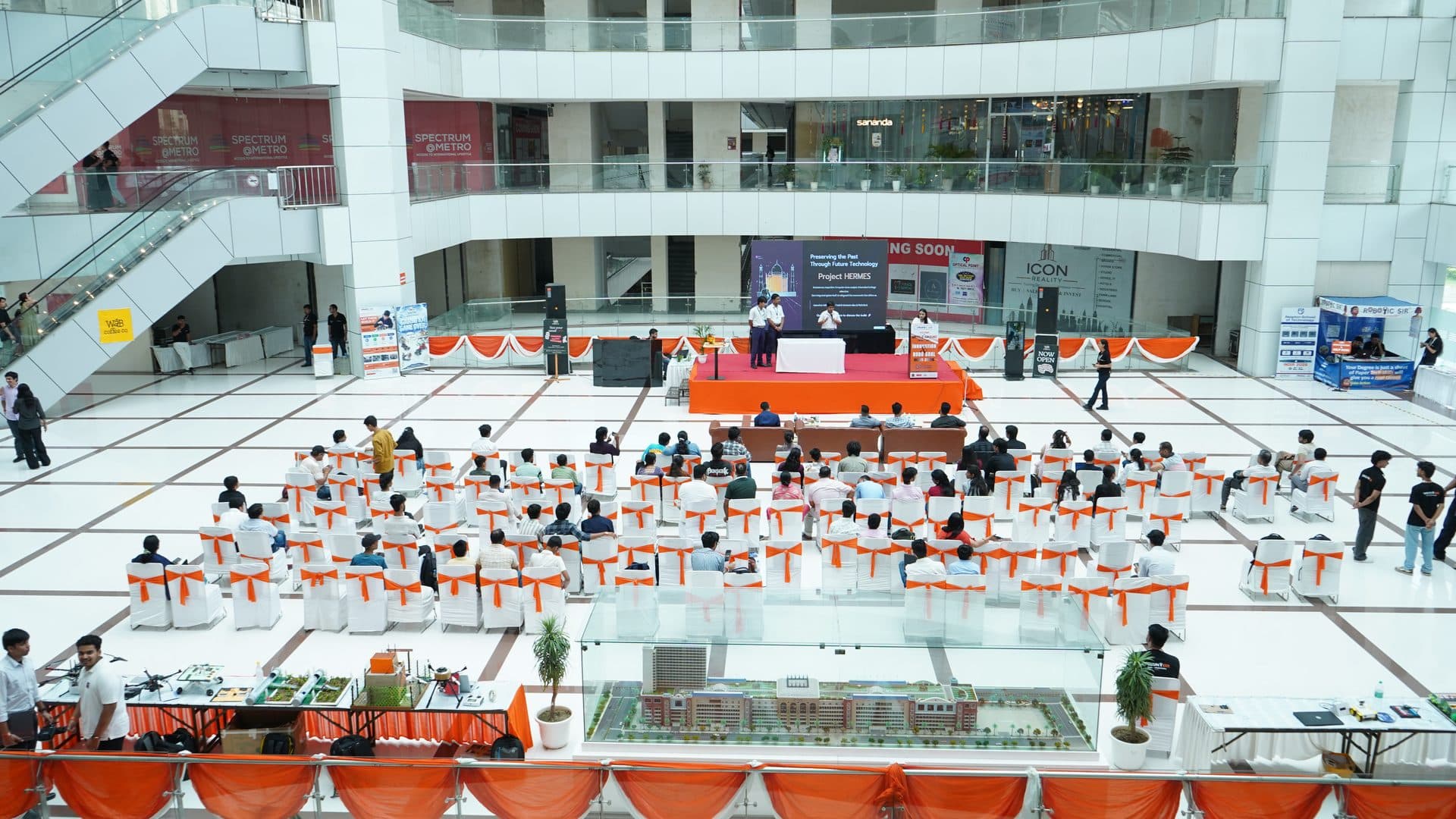 Students competing in the Innovation India 2026 hardware challenge in Noida