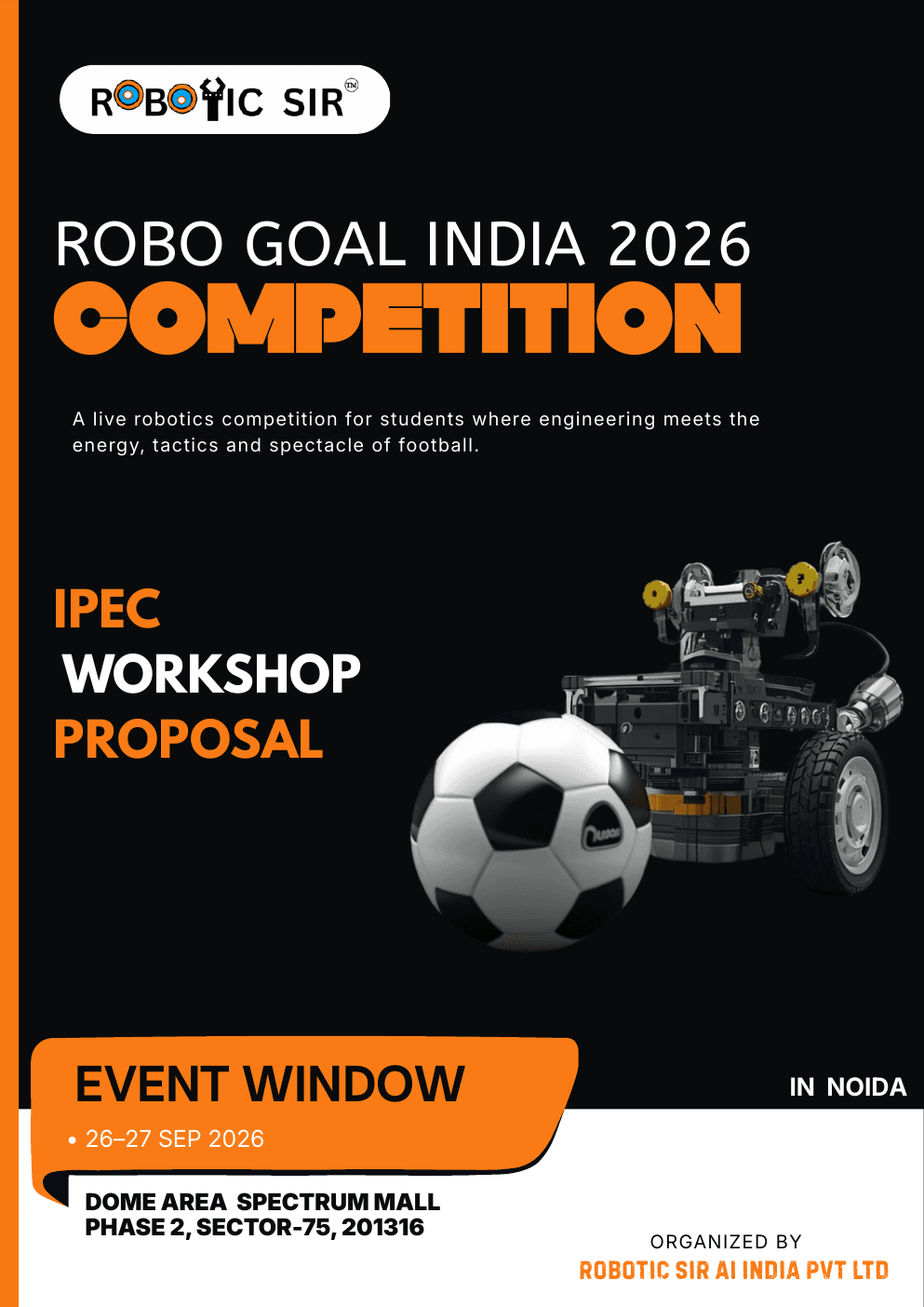 Robo Goal India 2026 IPEC Soccer Bot Building Workshop proposal cover