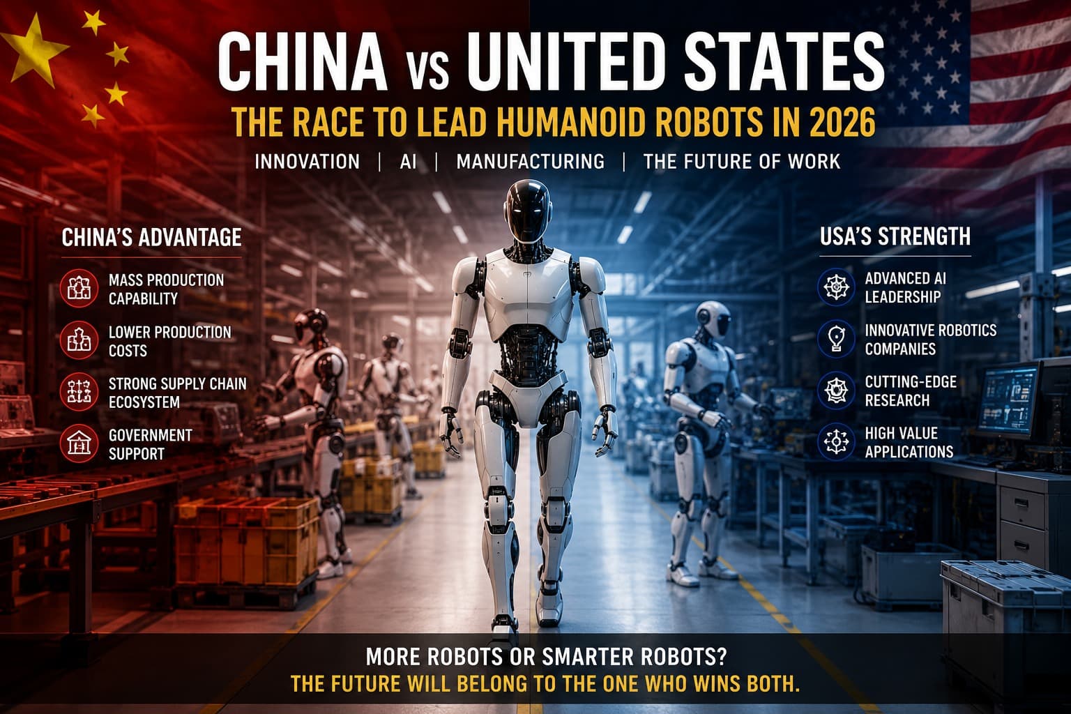 Who is winning the race to develop humanoid robots between China and the United States in 2026?